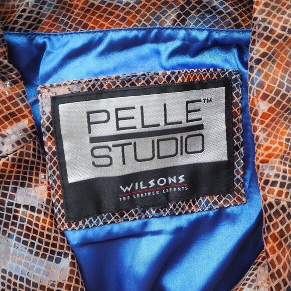 Pelle Studio Vintage Wilsons Leather Multicolor Snake Skin Blazer Women's L - Picture 3 of 7